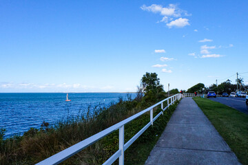 Obraz premium Shorncliffe pier, jetty, beach and bayside views, QLD