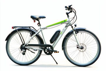 Fototapeta premium White electric bicycle with black tires.