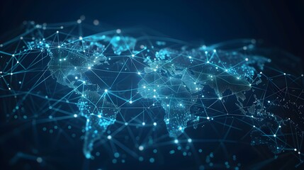 worldwide network connection, digital art illustration, Generative AI