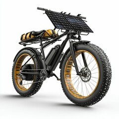 Fototapeta premium Solar-powered electric fat tire bike.