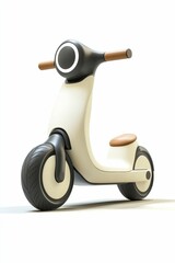 White and black scooter on white background.