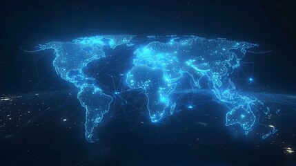 Fototapeta premium worldwide network connection, digital art illustration, Generative AI