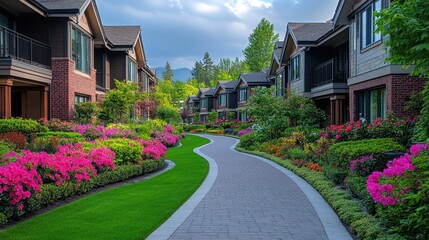 Fototapeta premium Luxury retirement homes with state-of-the-art amenities, beautiful gardens, and social activities