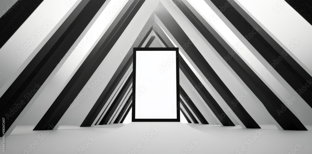 Aufkleber abstract geometric structure with a blank canvas.