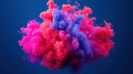 Fototapeta premium Abstract Pink Blue Smoke Cloud Burst 3D Render Colorful Background
