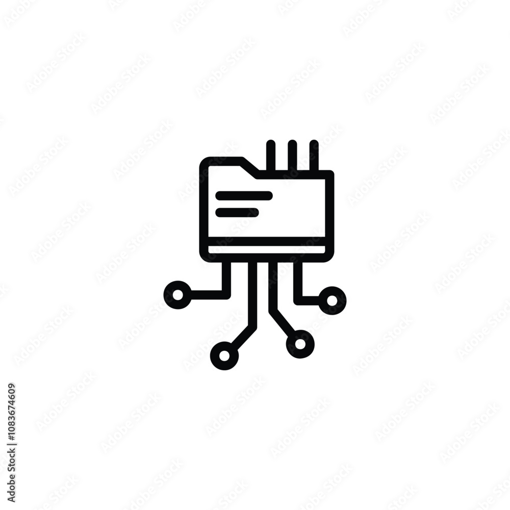 Poster folder network icon or logo design isolated sign symbol vector illustration. high quality black line