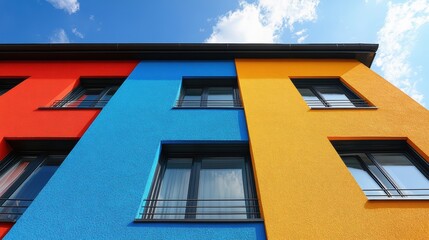 Obraz premium Noise reduction exterior paint for urban homes, using sound-absorbing coatings