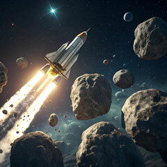 Obraz premium Rockets are powerful vehicles used for space exploration, satellite launches.