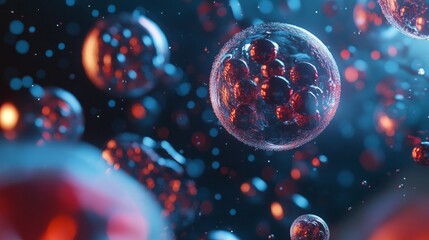 Naklejka premium A close up of a bunch of red and blue spheres