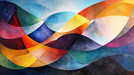 Fototapeta premium Dynamic abstract waves artwork modern studio digital art vibrant colors aerial view contemporary design