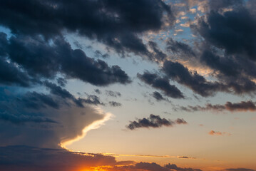 Fototapeta premium bright Colors of the sunset with Warm and Cool Tones of the Evening Sky