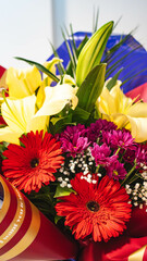 Bouquet of Many Colourful Flowers. Weddings gift.