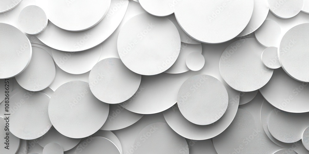 Aufkleber Abstract White Circular Pattern with Subtle Texture