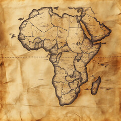 old map of continent of Africa, Africa map