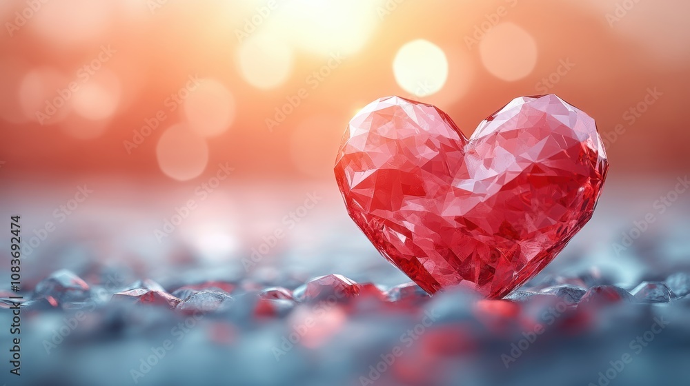 Poster Valentine background with geometric patterns
