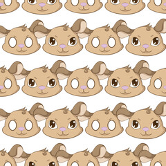 Expressive Gerbil Cartoon Repeat Pattern Design