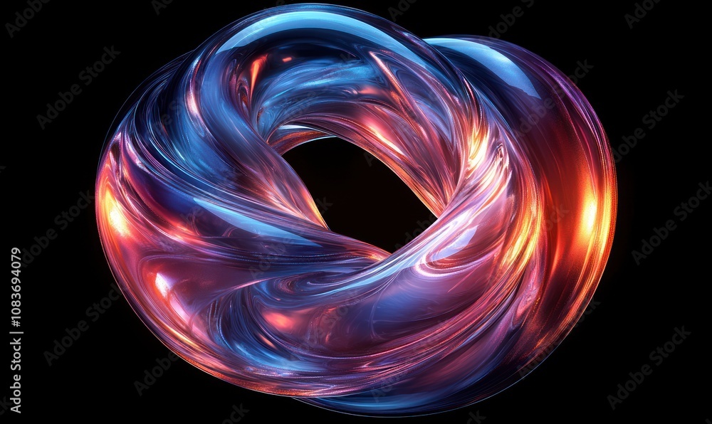 Aufkleber abstract glowing orb with swirling, multicolored textures