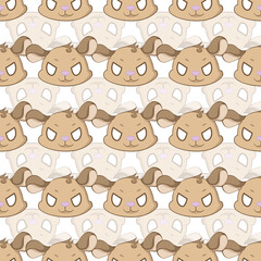 Expressive Gerbil Cartoon Repeat Pattern Design