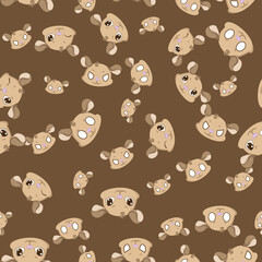 Expressive Gerbil Cartoon Repeat Pattern Design