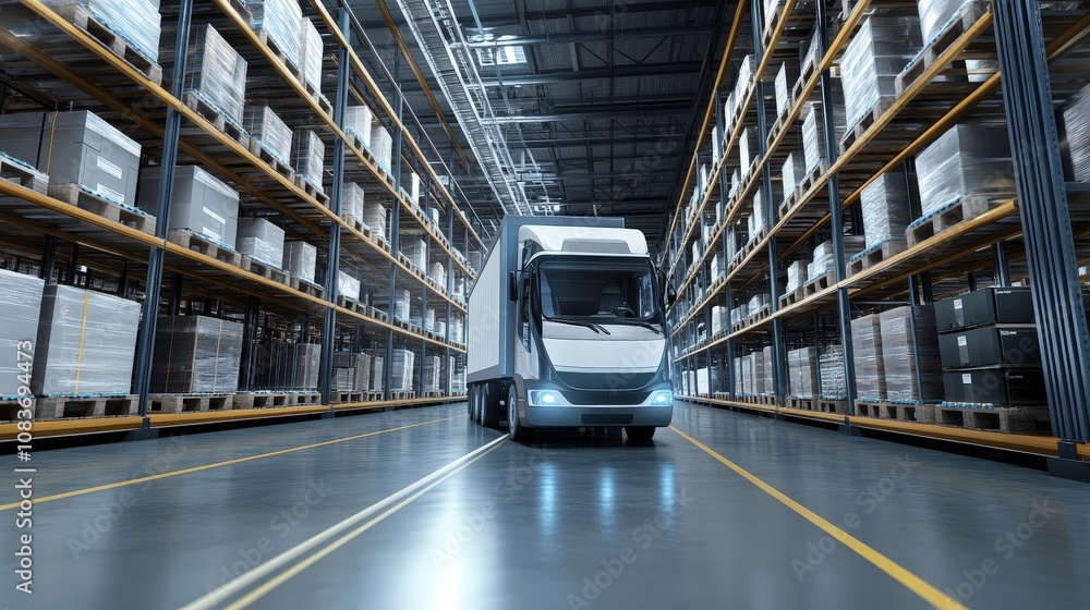 Poster a logistics company integrating ai into its supply chain management. ai helps optimize delivery rout