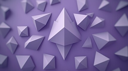Fototapeta premium Abstract Purple Geometric 3D Shapes Background Design