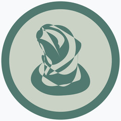 Headgear icon. Stylish logo, elegant top hat.