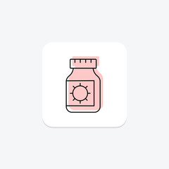 Fototapeta premium Drug Bottle color shadow thinline icon , vector, pixel perfect, illustrator file