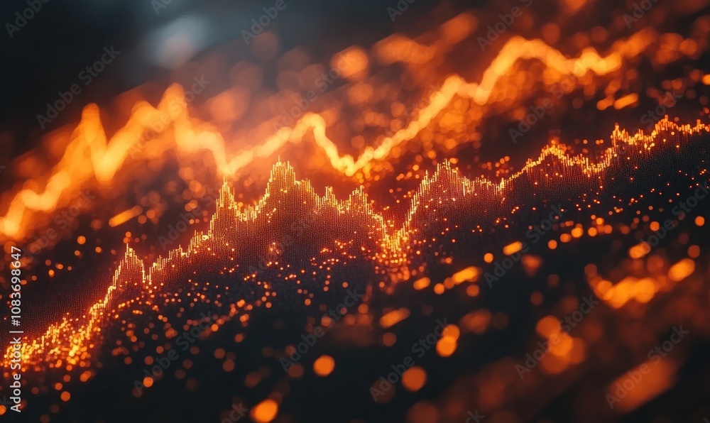 Poster Abstract Orange and Black Data Visualization with Bokeh Lights