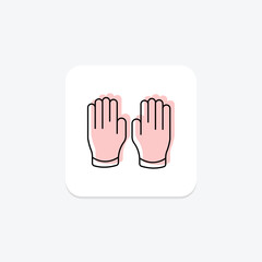 Obraz premium Rubber glove color shadow thinline icon , vector, pixel perfect, illustrator file