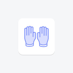 Obraz premium Rubber glove duotone line icon , vector, pixel perfect, illustrator file