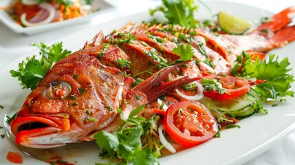 Fried red snapper freah food