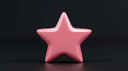 Obraz premium Pink Glossy Star 3D Render Abstract Shape Minimalist Design Background