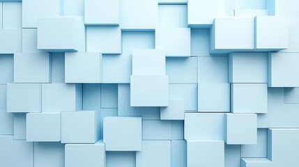 Obraz premium Abstract 3D Light Blue Cube Pattern Background Texture