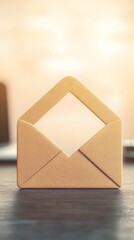 Stylish and Minimalist Envelope with Open Window for Creative Communication, Correspondence and Branding Ideas on a Soft Background