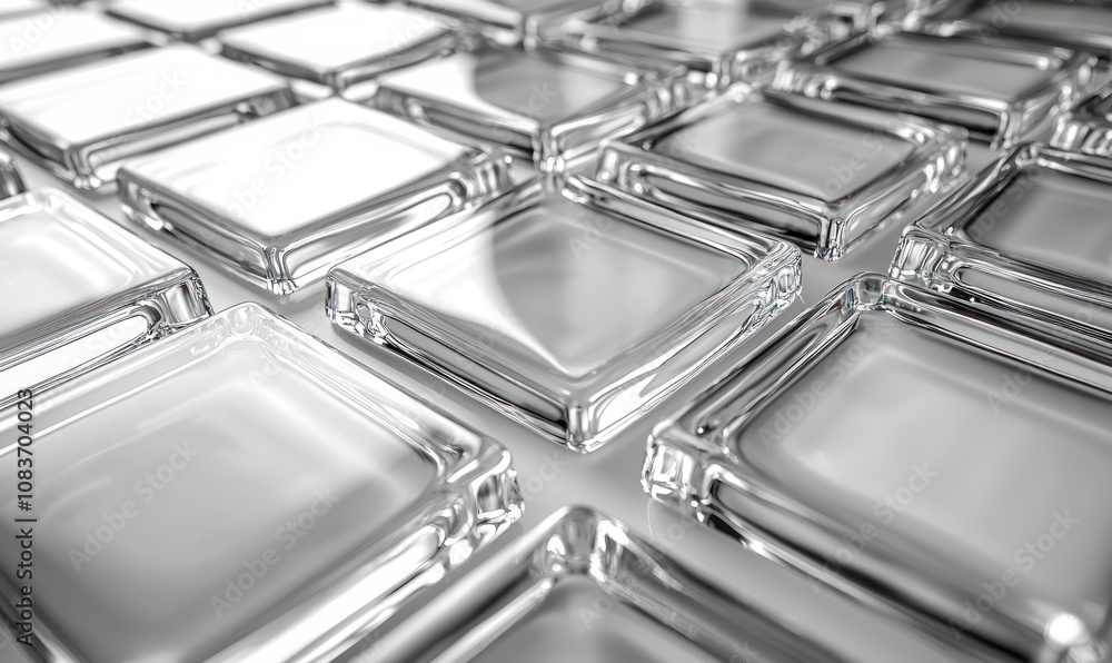 Poster abstract pattern of clear glass squares
