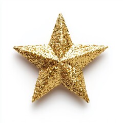 Gold star isolated on a white background, shiny metallic finish, simple design