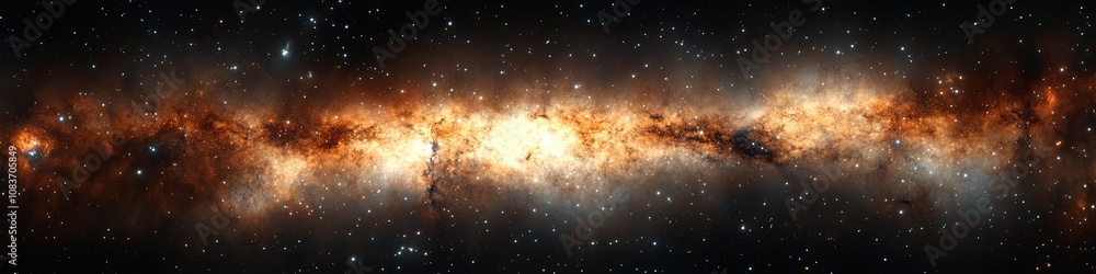 Wall mural seamless galaxy exploration in a loop through outer space to the glowing milky way galaxy