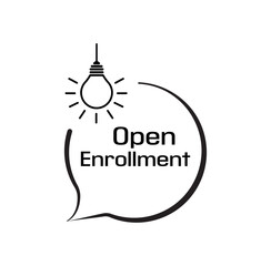Obraz premium open enrollment text on white background