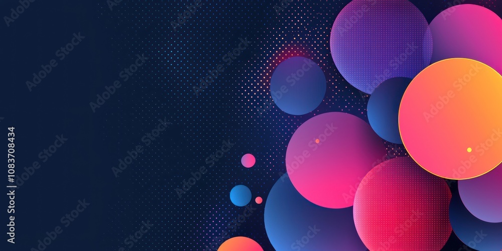 Aufkleber abstract background with colorful circles and dot pattern