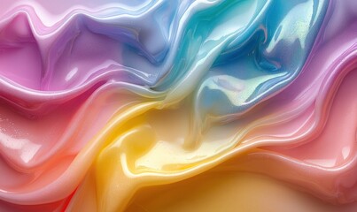 Obraz premium Abstract Colorful Liquid Swirls with Iridescent Highlights