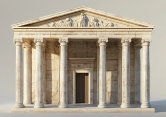 Fototapeta premium Ancient Stone Temple with Columns and Sculpted Figures