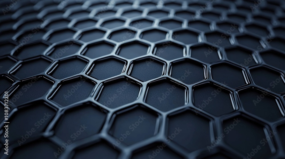 Poster abstract dark hexagonal pattern 3d render geometric background technology design