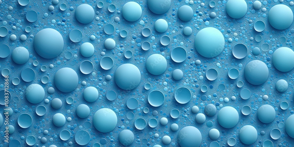 Poster abstract pattern of blue circles on a textured surface