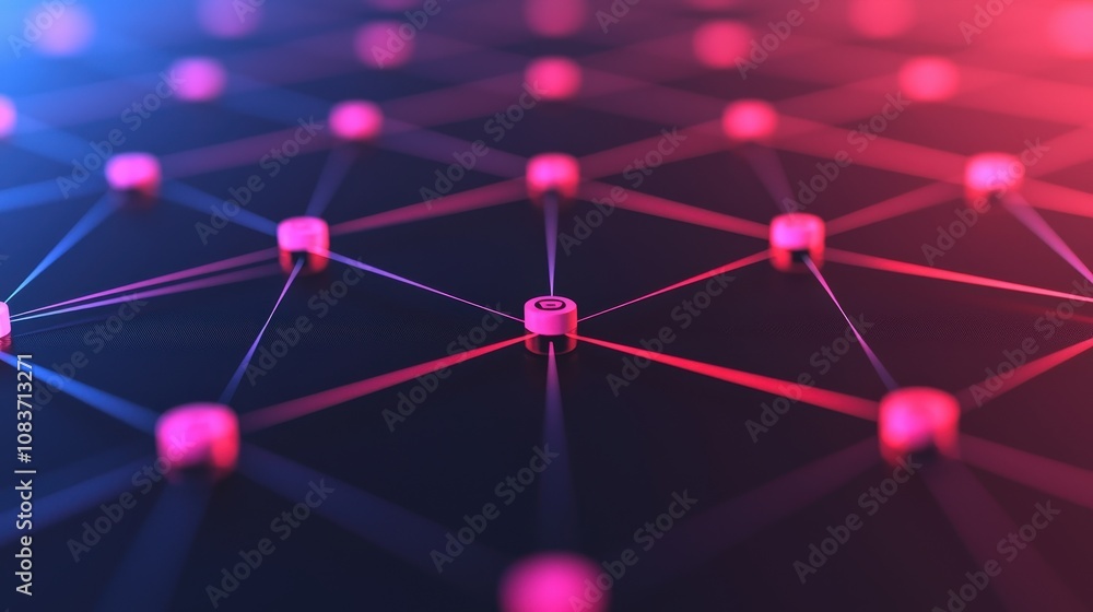 Poster abstract network connection global data cybersecurity technology concept