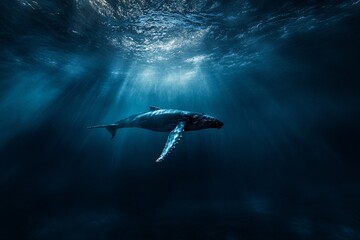 Fototapeta premium dolphin in the dark