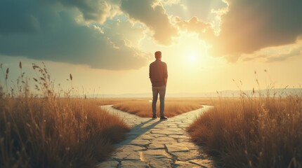 A person standing at a crossroads, contemplating different paths, symbolizing the important life lessons learned through choices