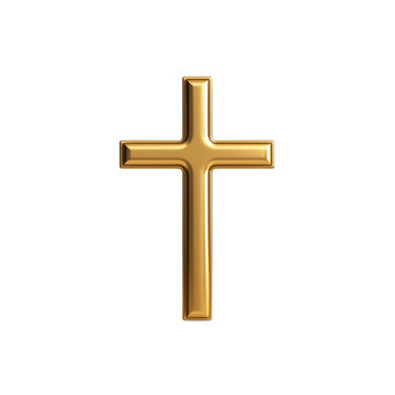 shiny gold cross symbol representing faith and spirituality, perfect for religious themes and designs