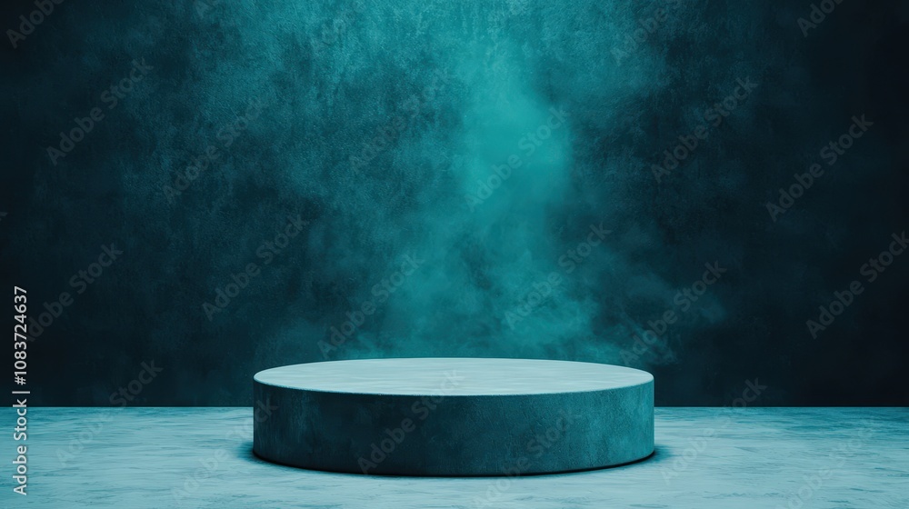 Poster teal minimalist product display stage 3d render abstract background studio shot