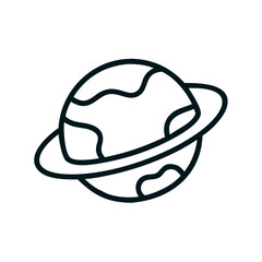 Fototapeta premium Vector icon of a planet with rings symbolizing astronomy and the cosmos