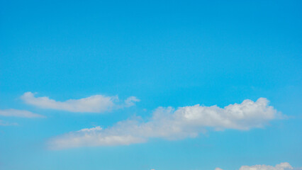 White Clouds with a Gorgeous Blue Sky When the Weather is Clear